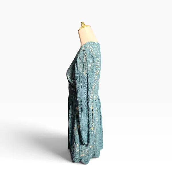 Xhilaration Green Lace Fit & Flare Cocktail Dress Long Sleeve Med coquettecore - Image 5