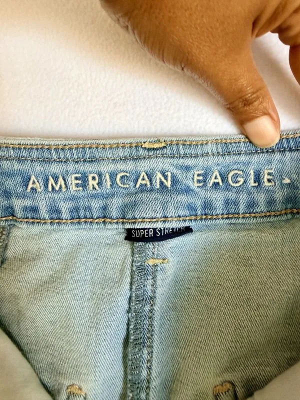 American Eagle Womens Size 00 High Rise A-Line Denim Mini Skirt‎ Button Front - Image 8
