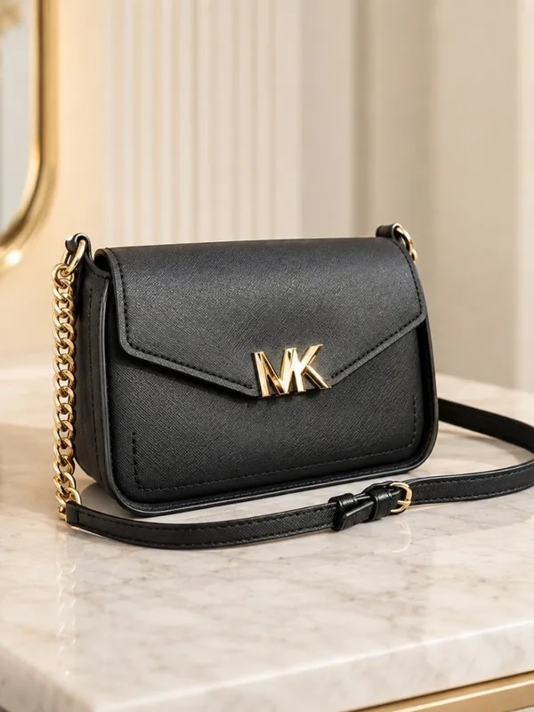 Michael Kors Sylvia Small Black Saffiano Leather Crossbody Bag NWT - Image 3