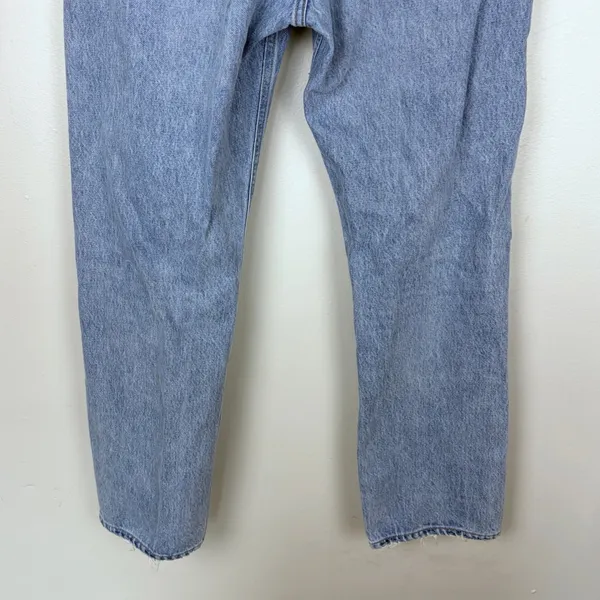 AGOLDE 90's Jean Blue Destroyed Denim Button‎ Fly Ripped Statement Size 28 - Image 8