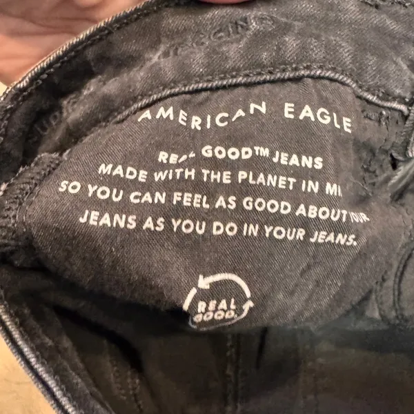 American Eagle AEO Jeans Black Distressed Skinny‎ High Rise Long Size 2 - Image 11
