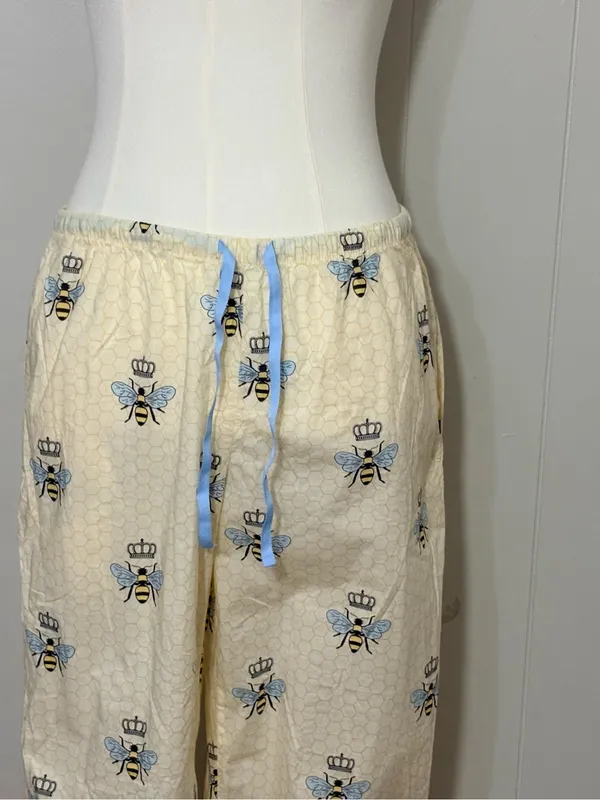 The Cat’s Pajamas Luxe Pima Queen Bee Honey Bee Pajama Set Size S - Image 15