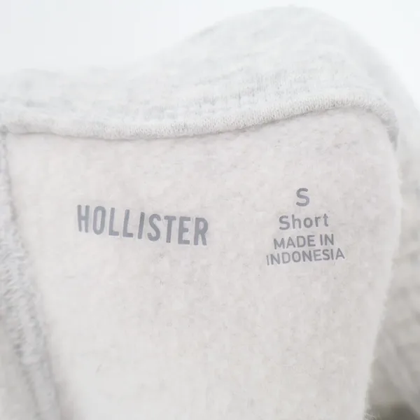 Hollister Sweatpants Womens S Short Heather Gray Fleece Lined Mid Rise Wide Leg - Image 3