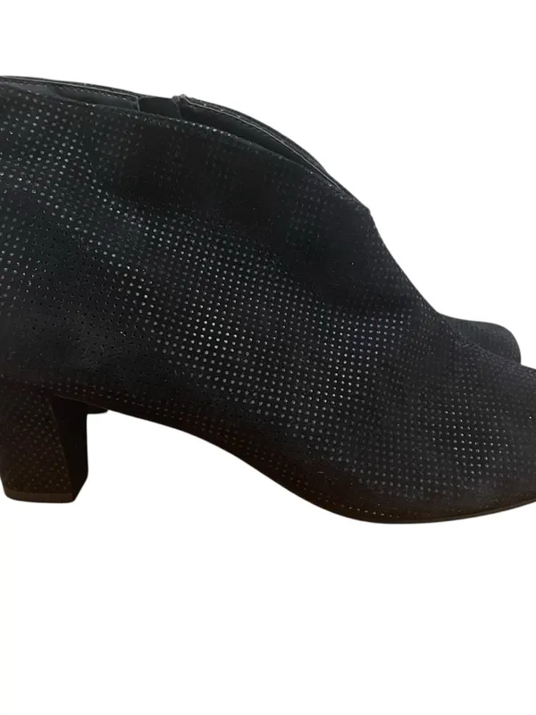 David Tate Fame V Throat Ankle Booties Leather Heels Black Women Size 10 Wide - Image 6