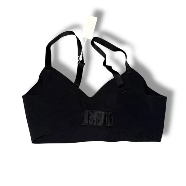 Aerie Smoothez Wireless Black Bra Sz XS NEW Adjustable Straps Hook & Eye Closure - Image 2