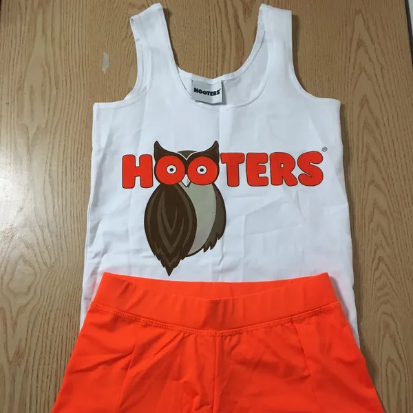 B21 New Womens 2Pc Hooters Girl Uniform Tank and Shorts Size fit Xs/Small/Medium - Image 3