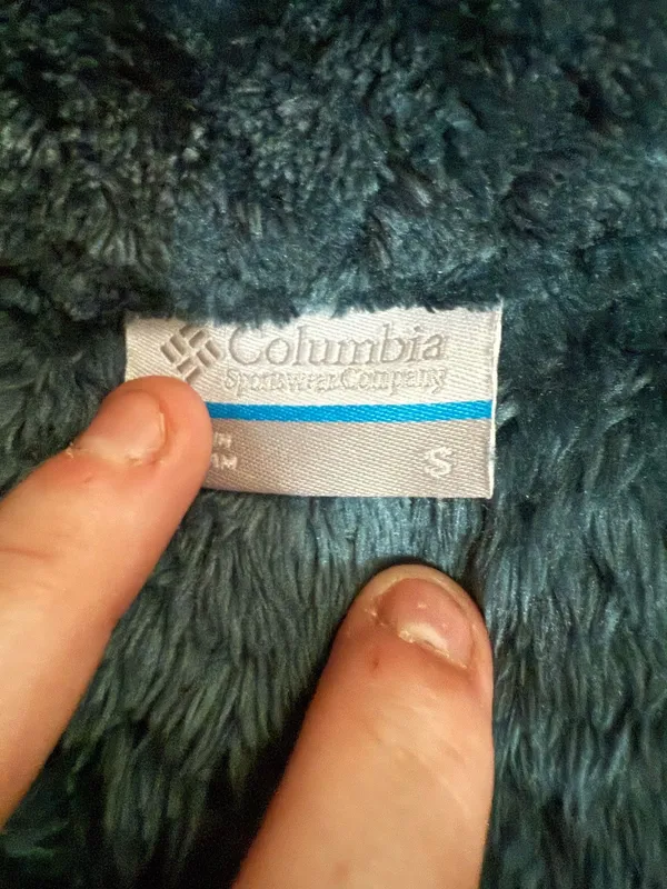 Columbia dark teal Sherpa teddy fleece zip up jacket small - Image 2