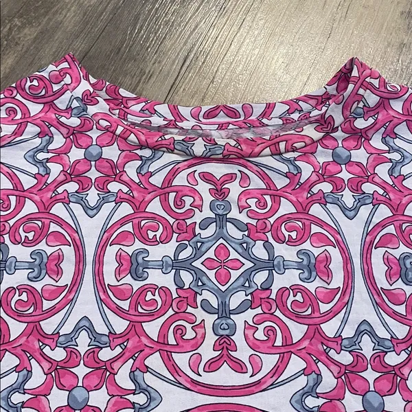 IBKUL Alice Pink Charcoal L/S Crew w Mesh Top Tee UPF50 Size XS - Image 3