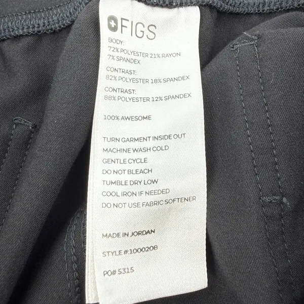 Figs Zamora Jogger Scrub Pants Black Women XXL Pockets RN MD RT Medical 1000208 - Image 5