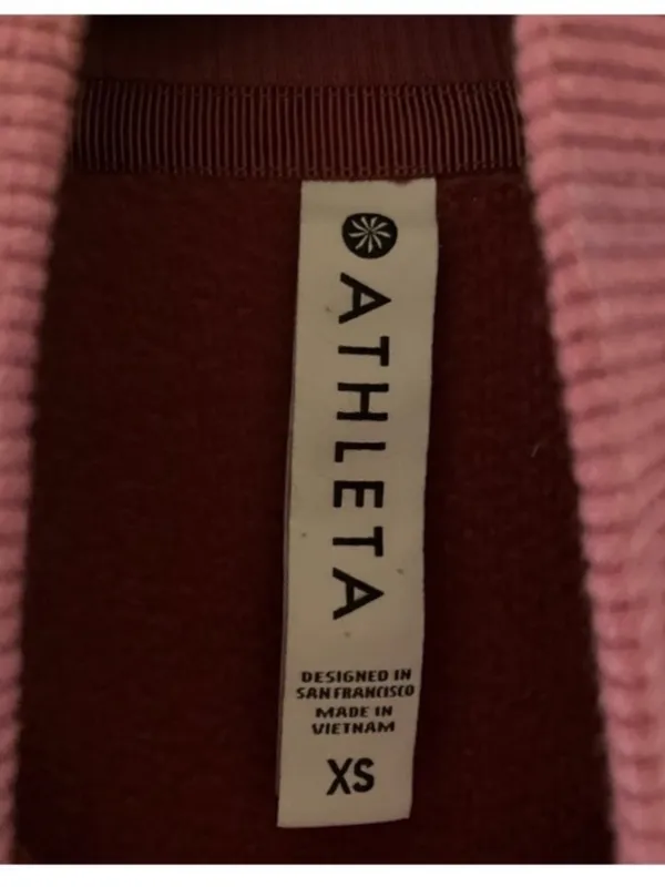 Athleta Cozy Karma Funnel Neck Sweatshirt in Victorian Berry Pink Mauve Size XS - Image 3