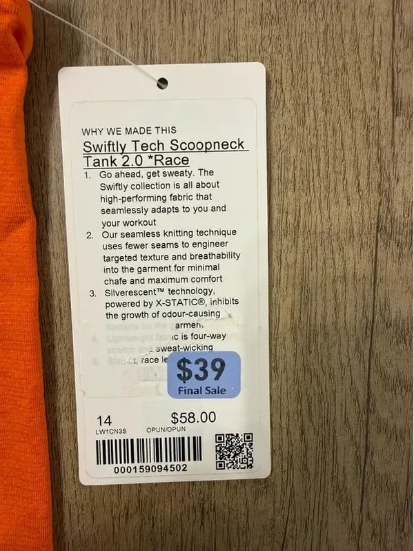 Lululemon Swiftly Tech Scoopneck Tank 2.0 Race Length - Image 3
