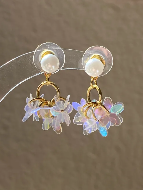 Handmade fairy cute unique style dangle earrings🩵 - Image 3