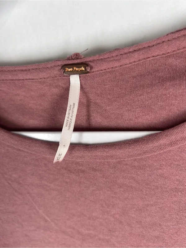 Free People Dusty Rose Sequin-Sleeve Pocket Long Sleeve Tee - Image 3