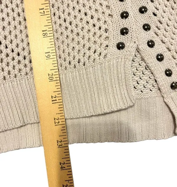 Rock and Republic Cream Studded Sweater Size L - Image 8