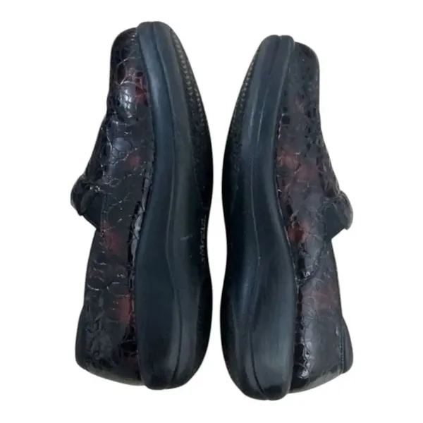 Alegria Keli Work Burgundy Floral Leather Women Clogs Size 37 Slip On - Image 4