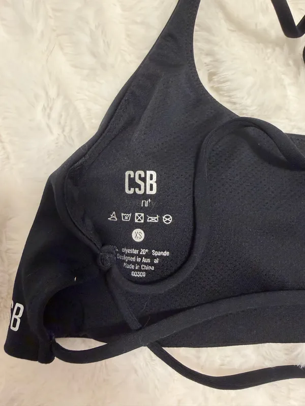 CSB Sports Bra Serenity Lexi Crop Black XXS - Image 5