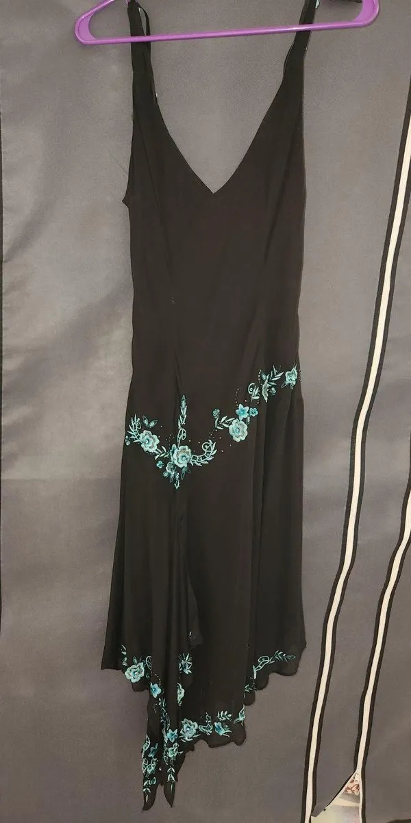 R & M Richards Black Floral Dress - Image 2