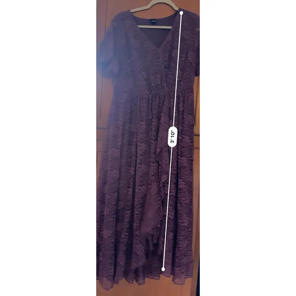 Scomchic Stretch Lace Midi Dress Purple Women’s Large - Image 5