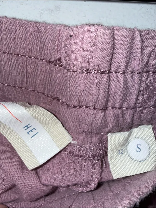 anthropologie hei hei Purple Embroidered‎ Pull On Drawstring Shorts Size Small - Image 4