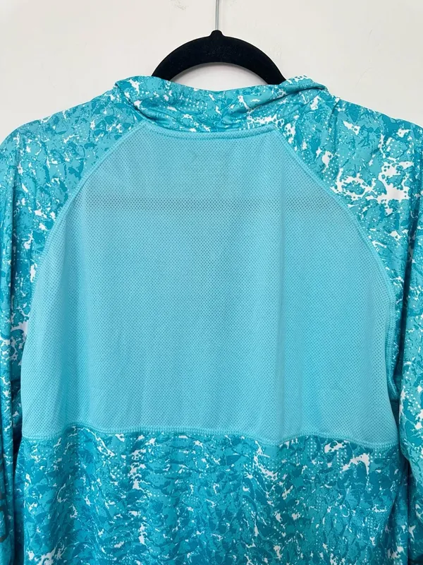 Silver Bait Long Sleeve 1/4 Zip Athletic Pullover Shirt Teal White Camo - Image 8