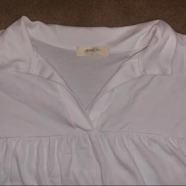 Altar'd State White Cropped Collared Tee - Image 2