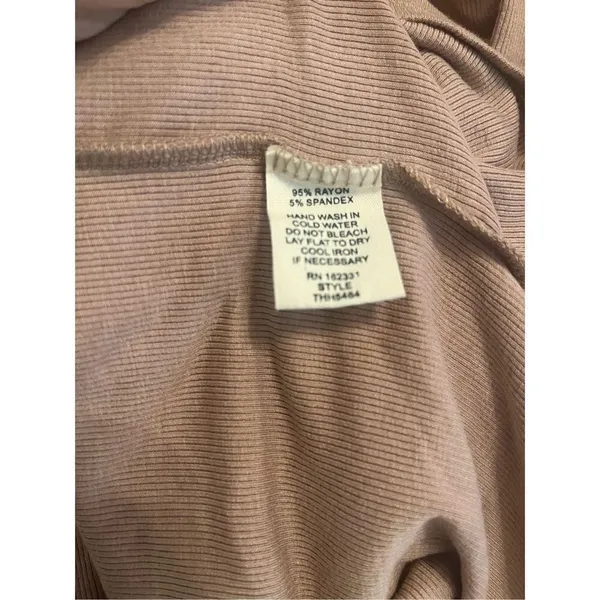 Malibu Bum Tan Ribbed‎ V-Neck Long Sleeve Shirt - Image 4