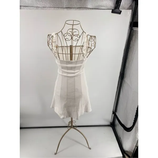 Aritzia Sunday Best White Ribbed Ruffle Strap Mini Dress Size XS - Image 5