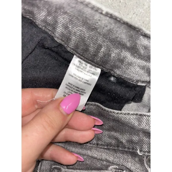ardene 90s jeans‎ size 09 30x31 high rise gray wash EUC Wide Leg Straight - Image 5