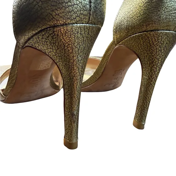 ✨ Joie Jaclyn Gold Leather Strap Heel Sandals‎ Size 37 ✨ - Image 7