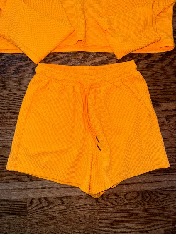 Waffle knit orange set - Image 2
