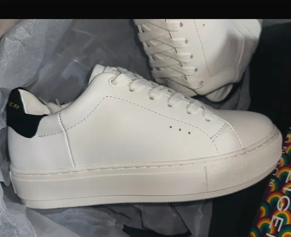 Kurt Geiger London Laney Leather Sneakers White Black Women’s Size 5 NWT - Image 7