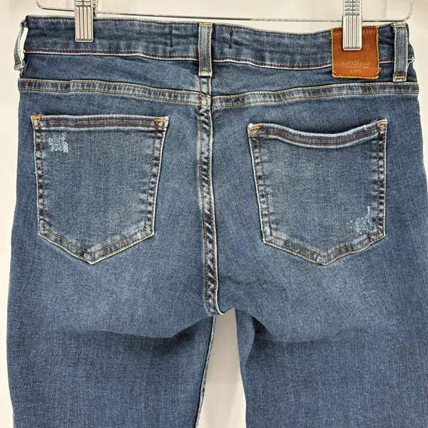 Zara Basic Z1975 Denim Women Blue Embroidered Rose Skinny Jeans Boho Size 4‎ - Image 5