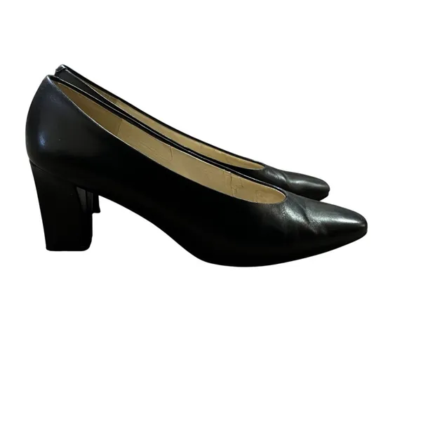 Vintage SRO Leather Heels Women’s 7.5M Blue Low Heel Pumps Used - Image 6