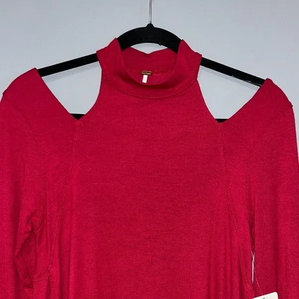 Free People Downtown Girl flowy high neck tunic Apple Valley red‎ size S NWT - Image 4