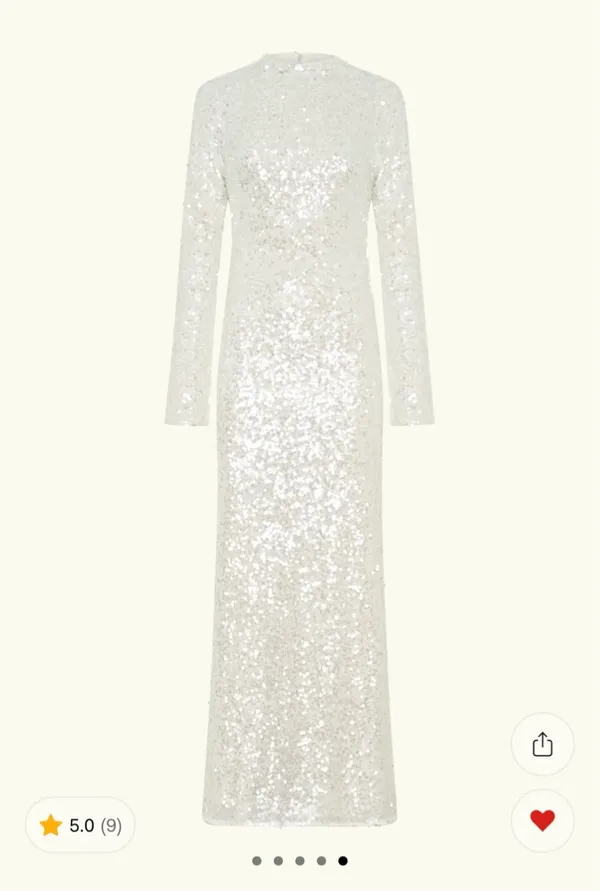 Meshki Sofia Long Sleeve Sequin Maxi Dress - White - Image 8
