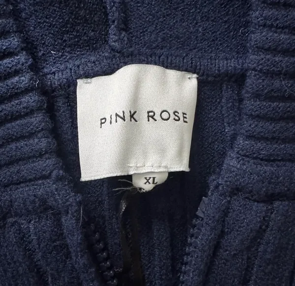 Cable Knit Navy Cropped Zip Up - Image 2