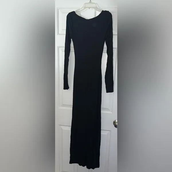 Skims Soft Lounge Long Sleeve Dress in Onyx Size Small - Image 9