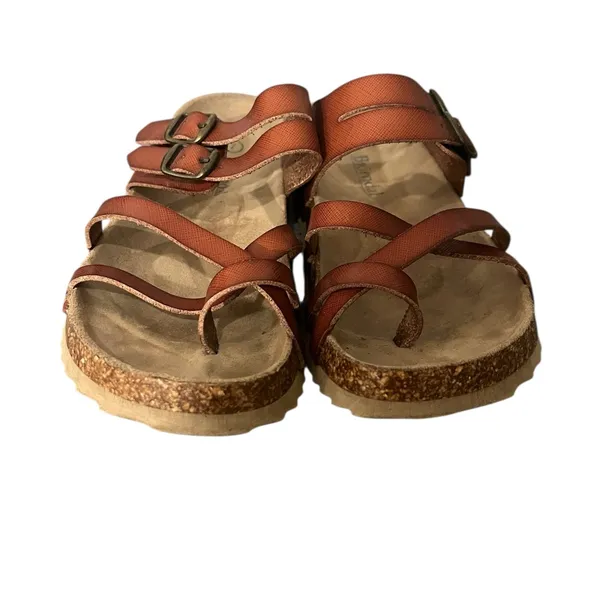Björndal Sami Cognac Brown Strappy Cork Arch Support Slip on Sandals Sz 7 - Image 6