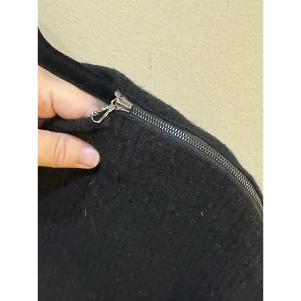 Vince Black Ribbed Poncho Cape Sweater Wool Cashmere Size XS Zipper Accent - Image 5