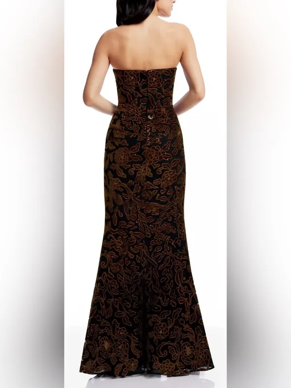 NEW Dress The Population Fernanda Sleeveless mocha & black Gown Sz XL - Image 3
