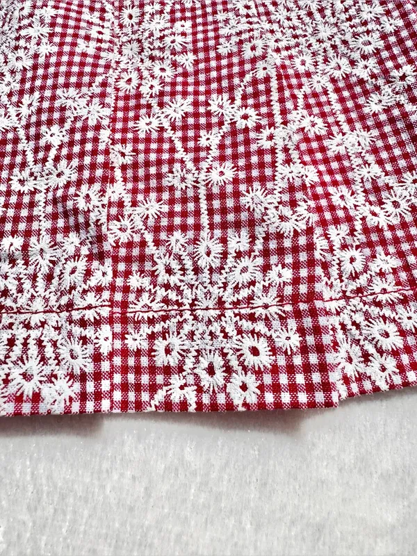 Bailey Rose Gingham Lace Print Pleated Mini Skirt Size Small - Image 7
