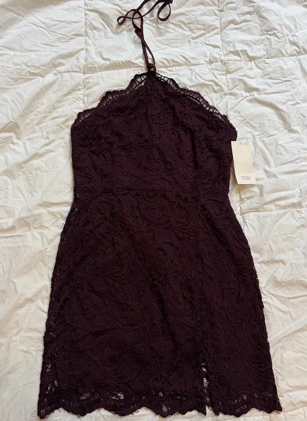 Tobi Lace Halter Mini Dress - Image 2