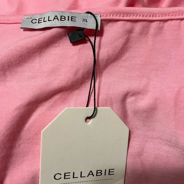Cellabie Pink Leopard Sleeve Women's Top Size XL - Image 9