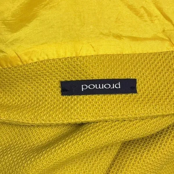 Promod Mustard Yellow Zip Front Pencil Straight Mini Athletic Golf Skirt Size 8 - Image 6