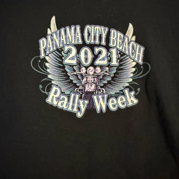 Panama City Beach 2021 Rally Week Biker Short Sleeve Short Sz S Orange Black‎ - Image 8