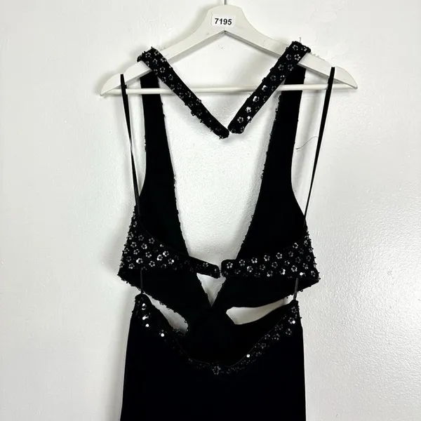MAC DUGGAL Sequin Sheath Gown in Black Size US 6 - Image 9
