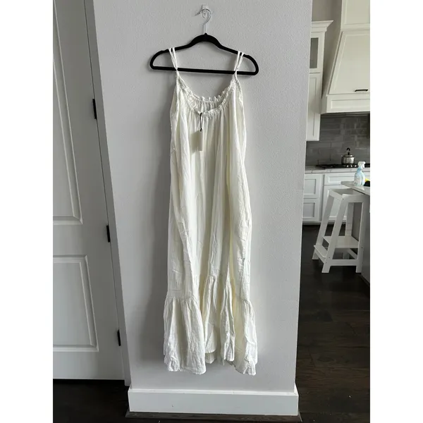 Elan White Gauze Cotton Maxi Dress Size Large NEW - Image 4