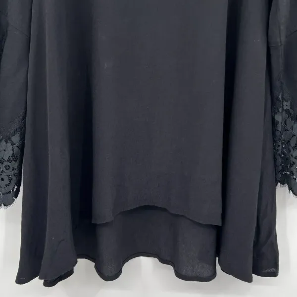 For Love‎ & Lemons Bourbon Black Lace Bell Sleeve Top Blouse Women's Size XS - Image 4