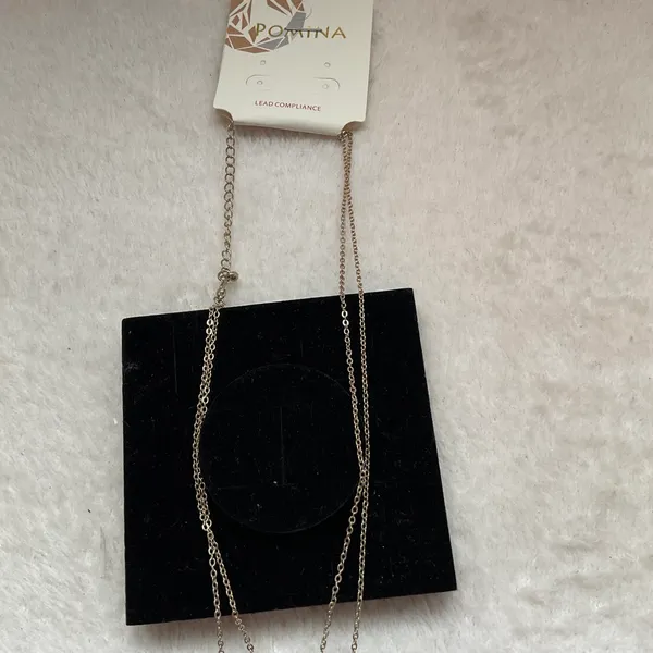 Double stranded Teardrop Necklace Gold - Image 3