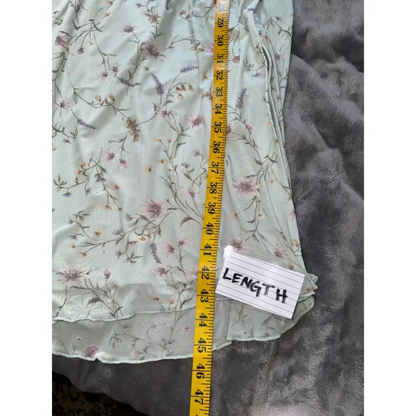 Thirty Thirty L.A. Floral Mesh Midi Slip Dress M Sage Green Coquette Soft Grunge - Image 8
